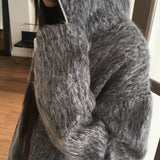 Dubo MoHair Fur Brush Zipper Hood Zip-Up