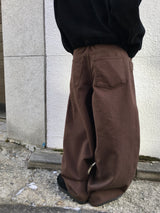 Vibrick Brown Balloon Wide Pants