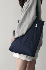 Twill simple line bag - deep navy
