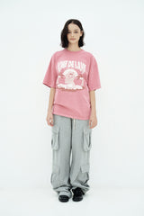 25SS ビーチオパンチュウサギピグメント半袖Tシャツ ピンク