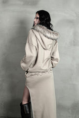 ローズカットアウトスカート #ベージュ (FLEECE LINED)