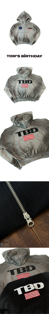 TBD World Logo Spray Hoodie Zipup Grey