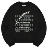 ロウキーブッククラブアーガイルパターンスウェットシャツ [BLACK]