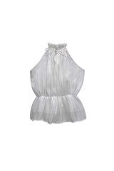 PEARL HALTERNECK TOP / WHITE