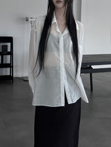 veil tencel シースルーシャツ (2color)