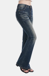 Vintage Washed Bootcut Denim Jeans