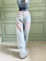 1335. Pink washing denim wide pt