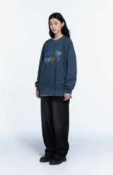 26FW★シェリッシュ ハート ラグラン ピグメント スウェットシャツ