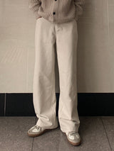 Rivet non-faded wide denim