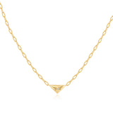 Triangle 925 シルバー + 14k ゴールドプレーティングネックレス N059-02G