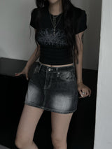 doodle hip crop T (2color)