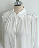 Deven Shirring Collar Chiffon Blouse