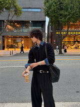 LMN Rennes pintuck snap wide slacks (2 colors)