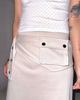 (3color) Pocket Snap Wrap Long Skirt