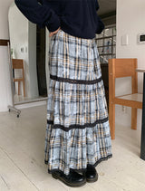 FADE CHECK MAXI SKIRT (2C)