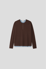 Solis Henley Neck Long Sleeve Knit Tee (4 Colors)