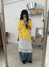 Sayano Lettering Over Fit Color Short Sleeve Tee