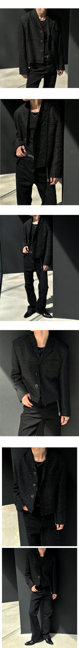 [PREMIUM] Crush glitter tweed jacket(2color)