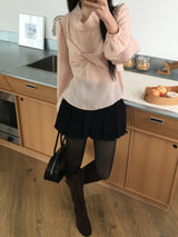 Twist sheer high blouse