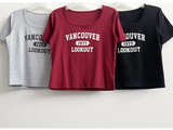 ローブレタリングスクエアネックショートスリーブTシャツ
