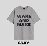 メイクレタリングプリントショートスリーブTシャツ