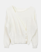 Kern Asymmetrical Wrap Sleeveless Long-Sleeve Knit