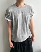 デュエット クロップ ロールアップ ショートスリーブ Tシャツ