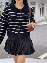 Clang wool striped cardigan
