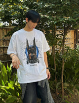 [A-T0122] ドーベルマンオーバー半袖Tシャツ (2色)
