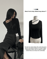 Basic Front Strap Long Sleeve Golf T-Shirt (4 Colors)