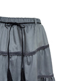 (2color) Bohemian Stitch Suede Tiered Skirt