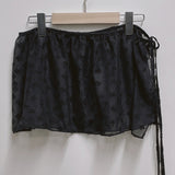 Cotton Layered Mini Wrap Skirt