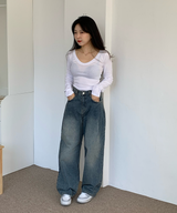 ワンピンタックヒップパンツ