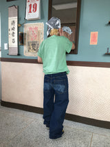 Vintage Back-Printed Denim Pants