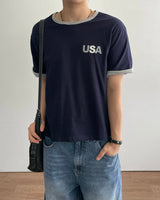 Border Crop Short Sleeve T