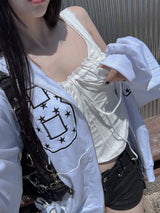 flag star hoodie zip-up(3 color)