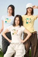 プラッシュアップルエンブロイダードTシャツ