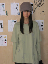 STARRY DOUBLE SLEEVE T (GREEN TEA)