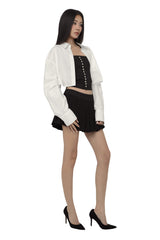 ファーストレタークロップシャツ, White