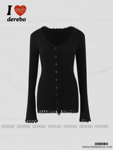 Elise Knitwear Pleats Skirt Cardigan Two-Piece