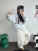 クリームテディシープファーロングパンツ🧸🤎🐑🖤3COLOR