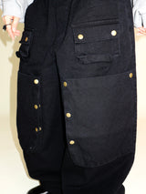 Kuro banding snap pocket wide fit washed pants