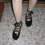 Tender 0003. Combi Lace-Up Flats - 3colors
