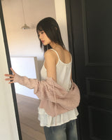 Narkle Twisted Ribbon String Knit Cardigan