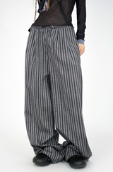 pleats stripe banding pants(3color)