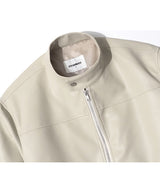 RG Synthetic Leather Moto Jacket (Cream)