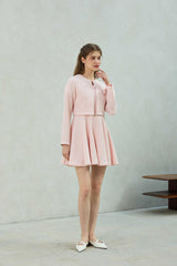 LANI TWEED CARDIGAN / PINK