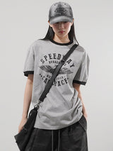 (UNISEX) スピードウェイリンガー半袖Tシャツ