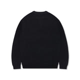 XTK166 ルーズフィットヘンリーネックプルオーバーニット (BLACK)