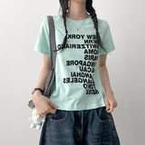アーバンスリムフィットレタリング半袖Tシャツ (3 colors)